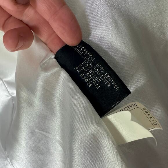 Vintage Maxima Women's Large Blazer Jacket Leather White 3 Button Minimalist 90s - Picture 5 of 11